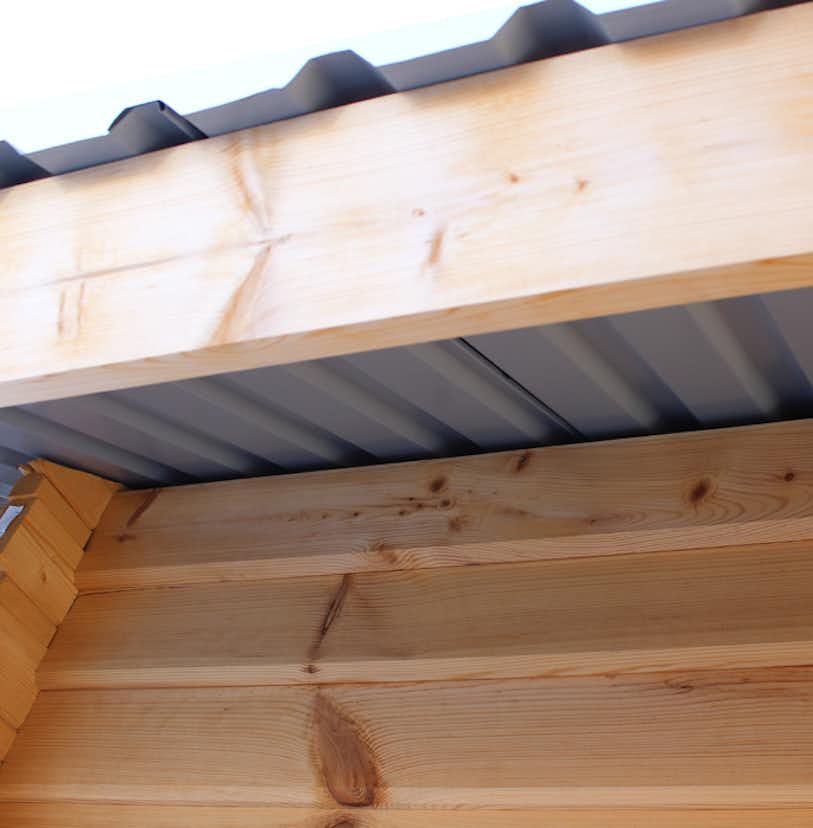 Timmerlada LP Garden U16 16 m² Förråd med Täta Väggar i Obehandlat Trä