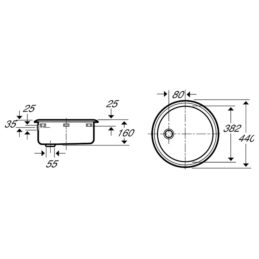Infälld Diskbänk Ifö Rondette