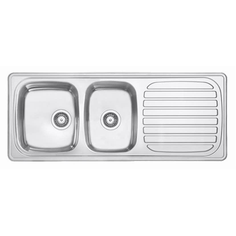 Infälld Diskbänk Contura Steel Harmony H 1200K Rostfri Vändbar Dubbel Diskho