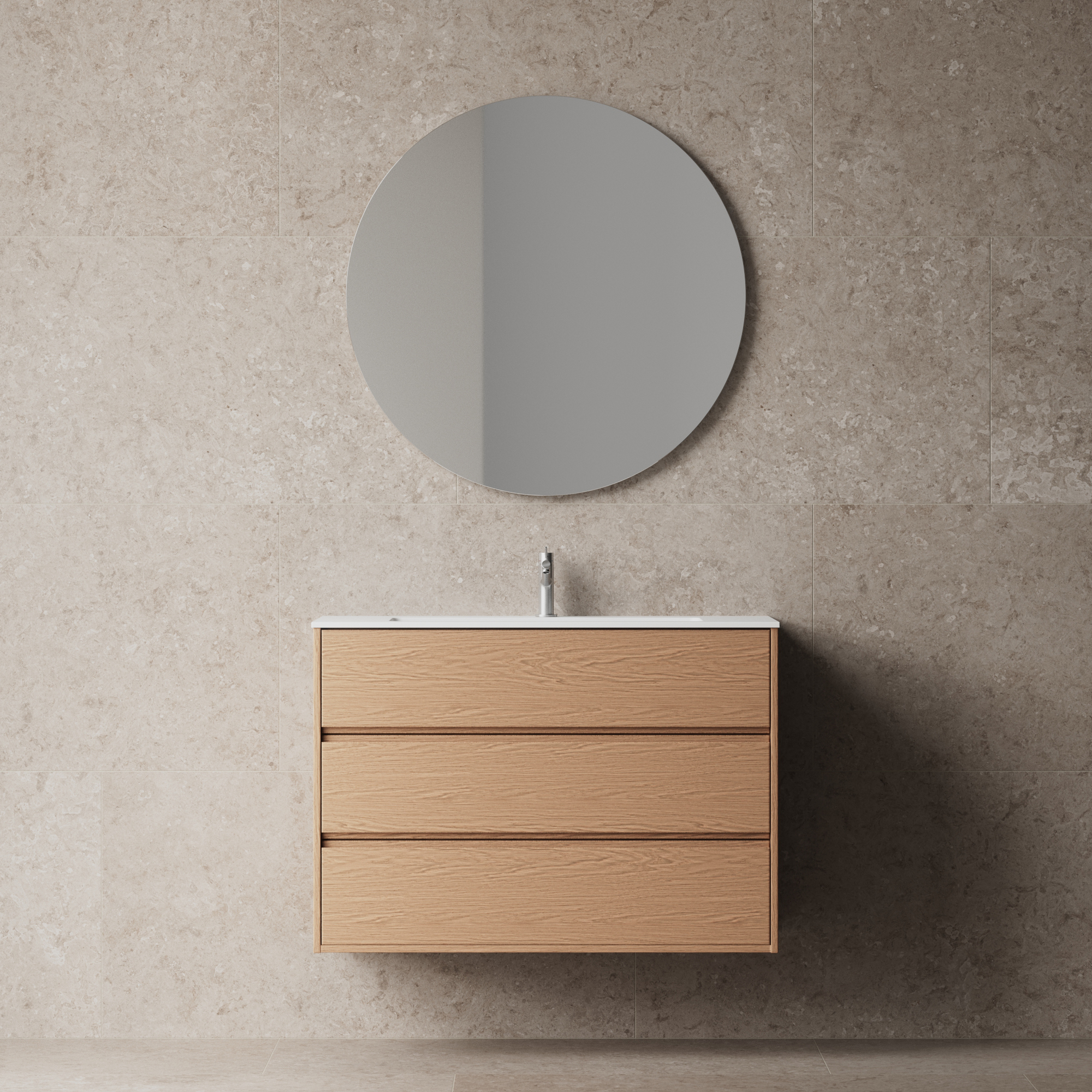 Tvättställsskåp INR Terra Grip med 3 Lådor