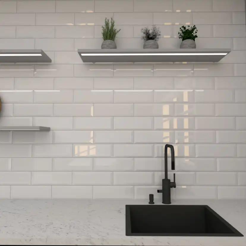 Kakel Arredo Metro Biselado Blank Vit 10x30 cm