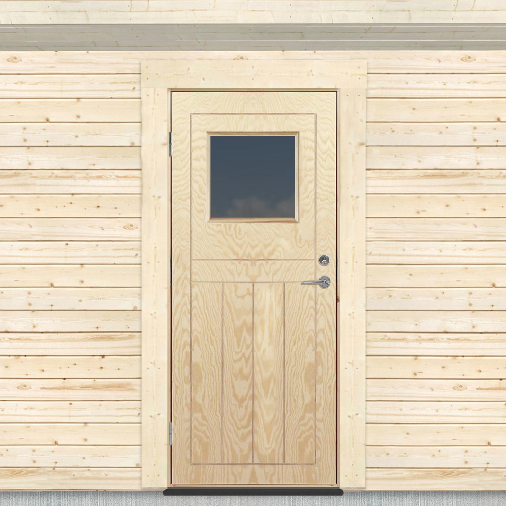 Kallförrådsdörr Sveadörren Glasfönster Obehandlad
