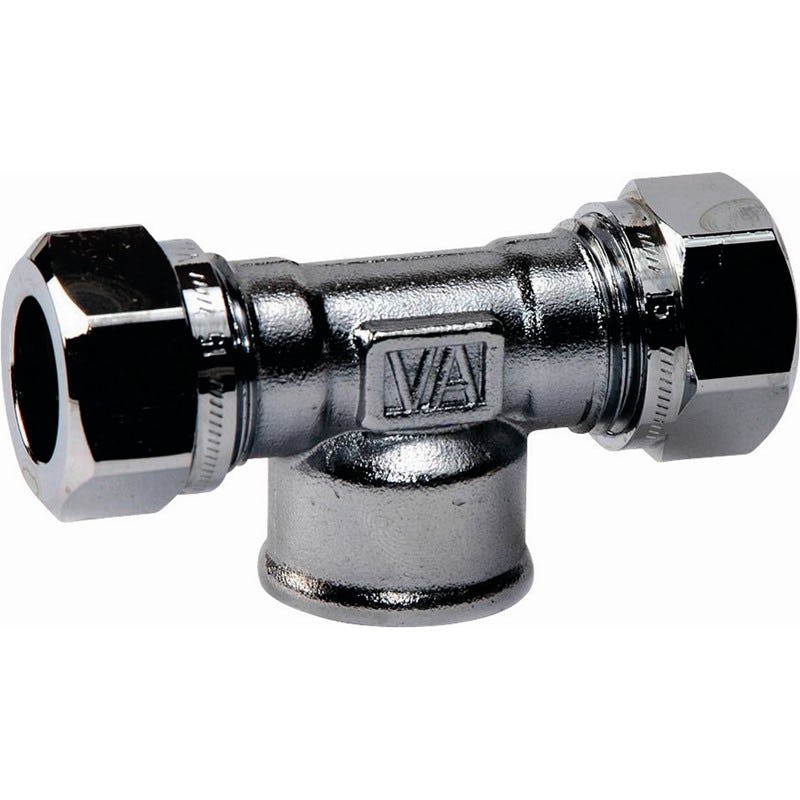 Klämringskoppling Vatette 1167 T-Rör 12xG15 Invändig Förkromad