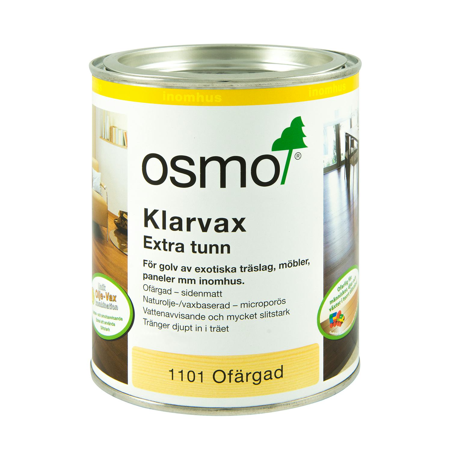 Klarvax Osmo Ofärgad Sidenmatt 0.75L