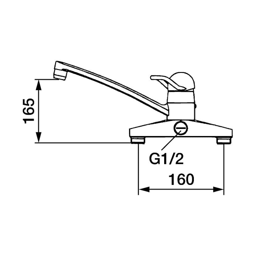 Köksblandare FM Mattsson 9000 160 cc Engreppsblandare med Svängbar Pip