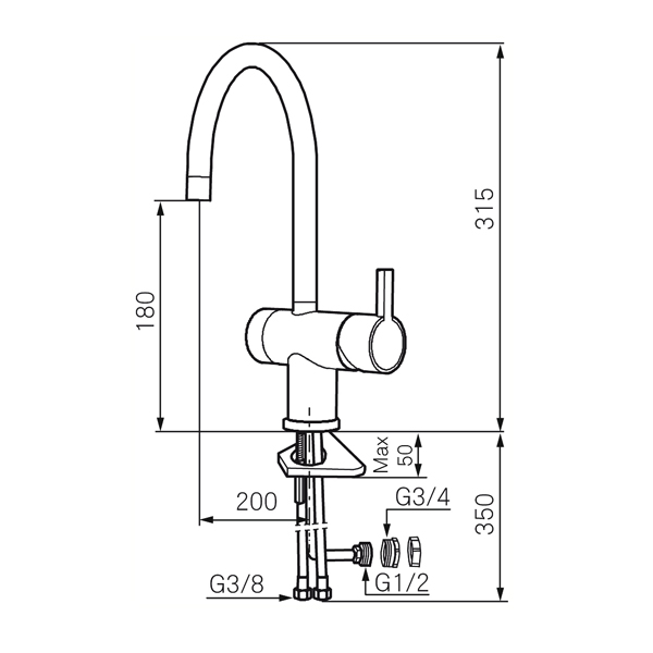 Köksblandare Mora Rexx K5