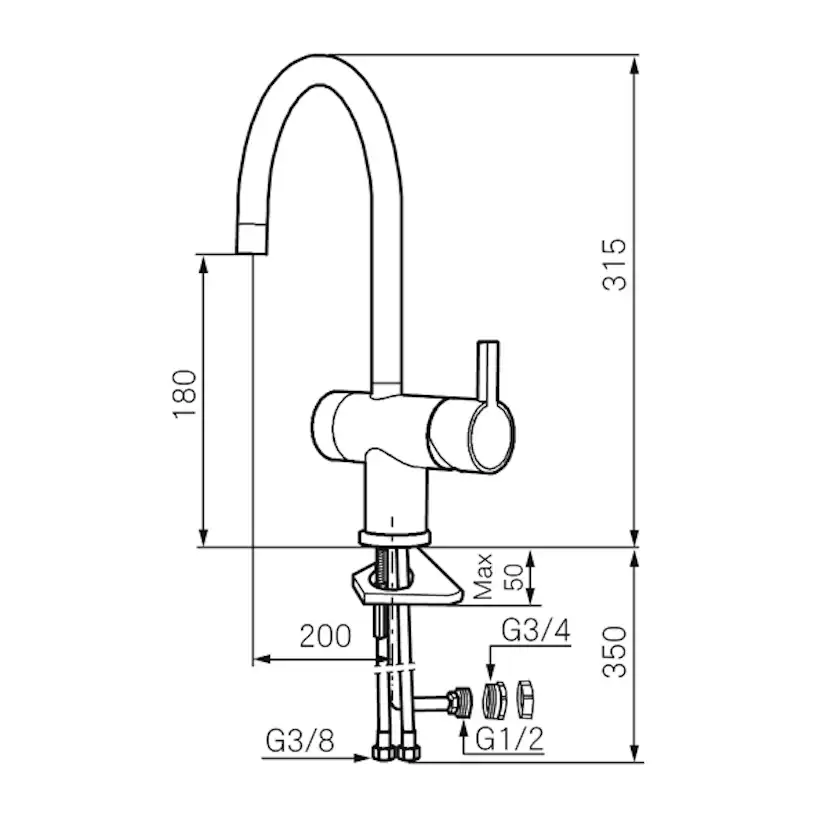 Köksblandare Mora Rexx K5