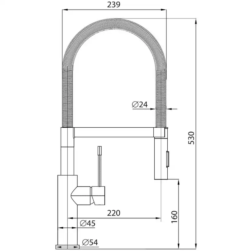 Köksblandare Strand Stainless Orust Rostfri/Svart