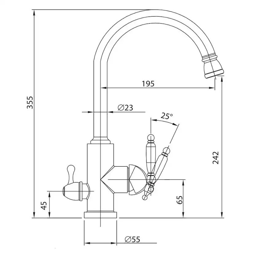 Köksblandare Strand Stainless Retro RE-1004