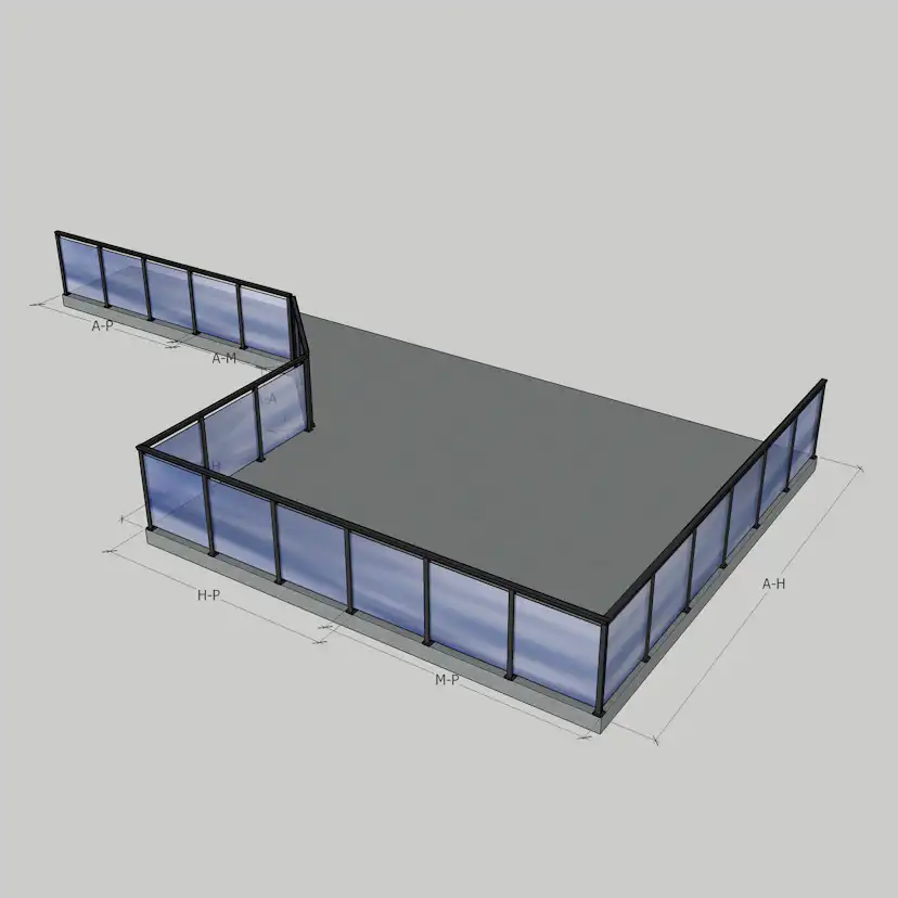 Glasräcke Novoroom Komplett Sektion A-A