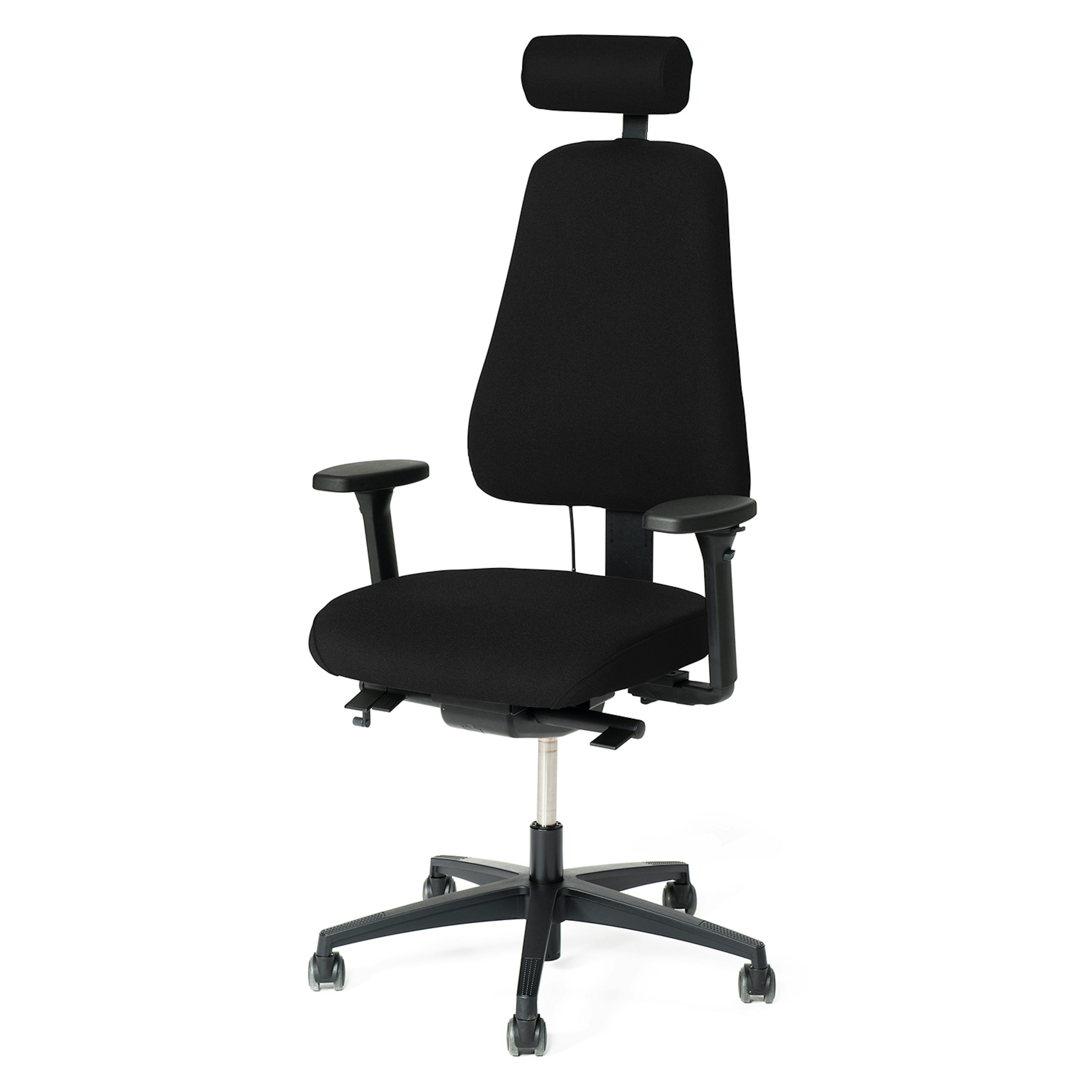 Kontorsstol Lanab Group LD 6340 Svart Stol med Justerbar Sits & Ryggstöd