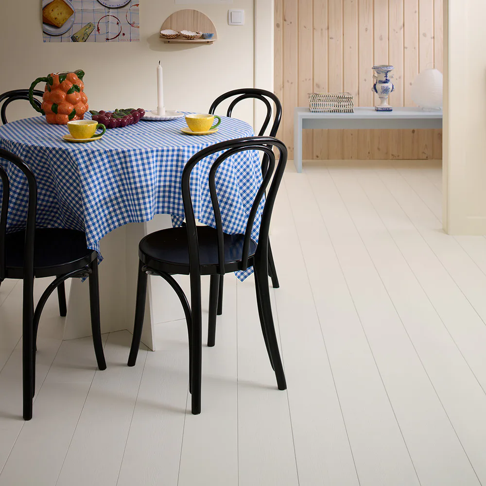 Massivt Trägolv Moelven Leva Sekel Plankgolv i Furu, Vit