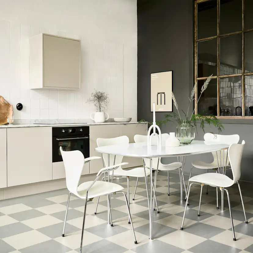 Linoleumgolv Forbo Marmoleum Click Nebula 30x30cm Grå med Klicksystem