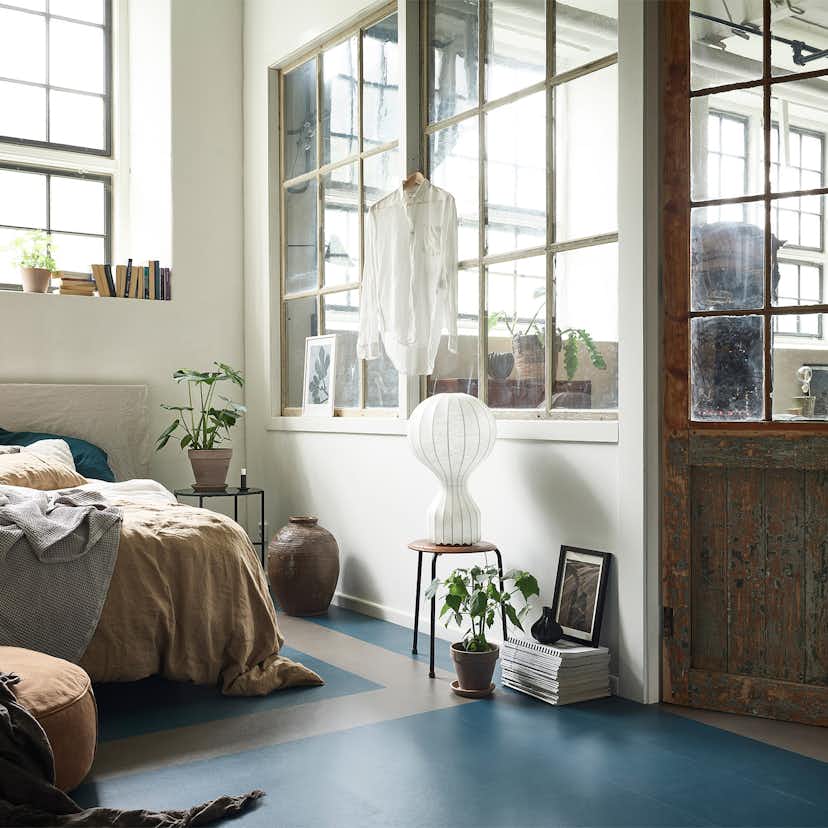 Linoleumgolv Forbo Marmoleum Click 30x30 cm Petrol med Klicksystem