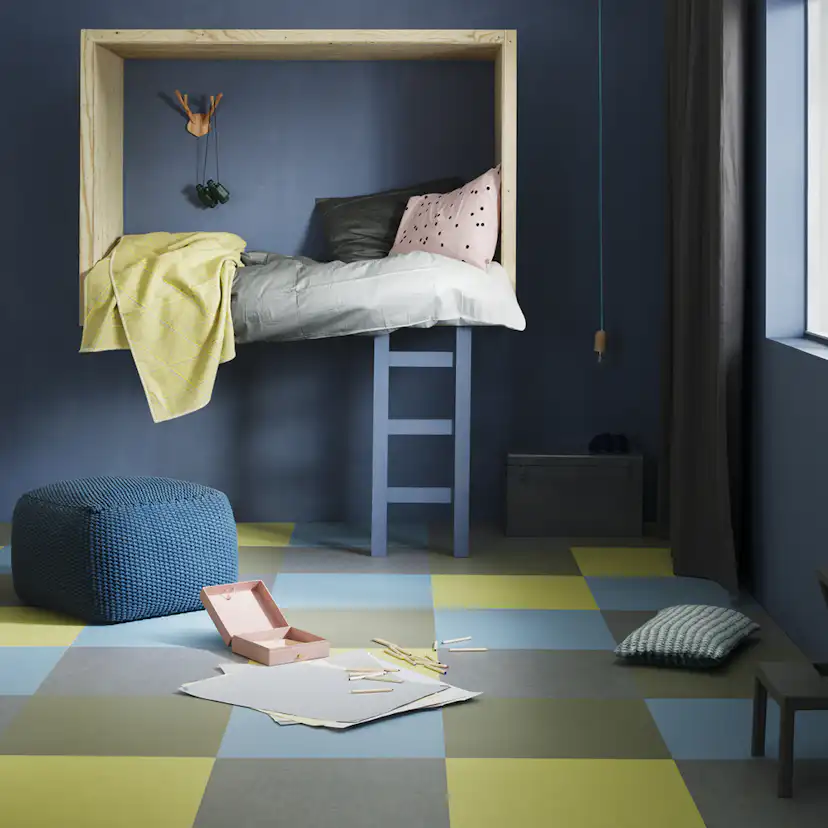 Linoleumgolv Forbo Marmoleum Click Vintage Blue 30x30 cm