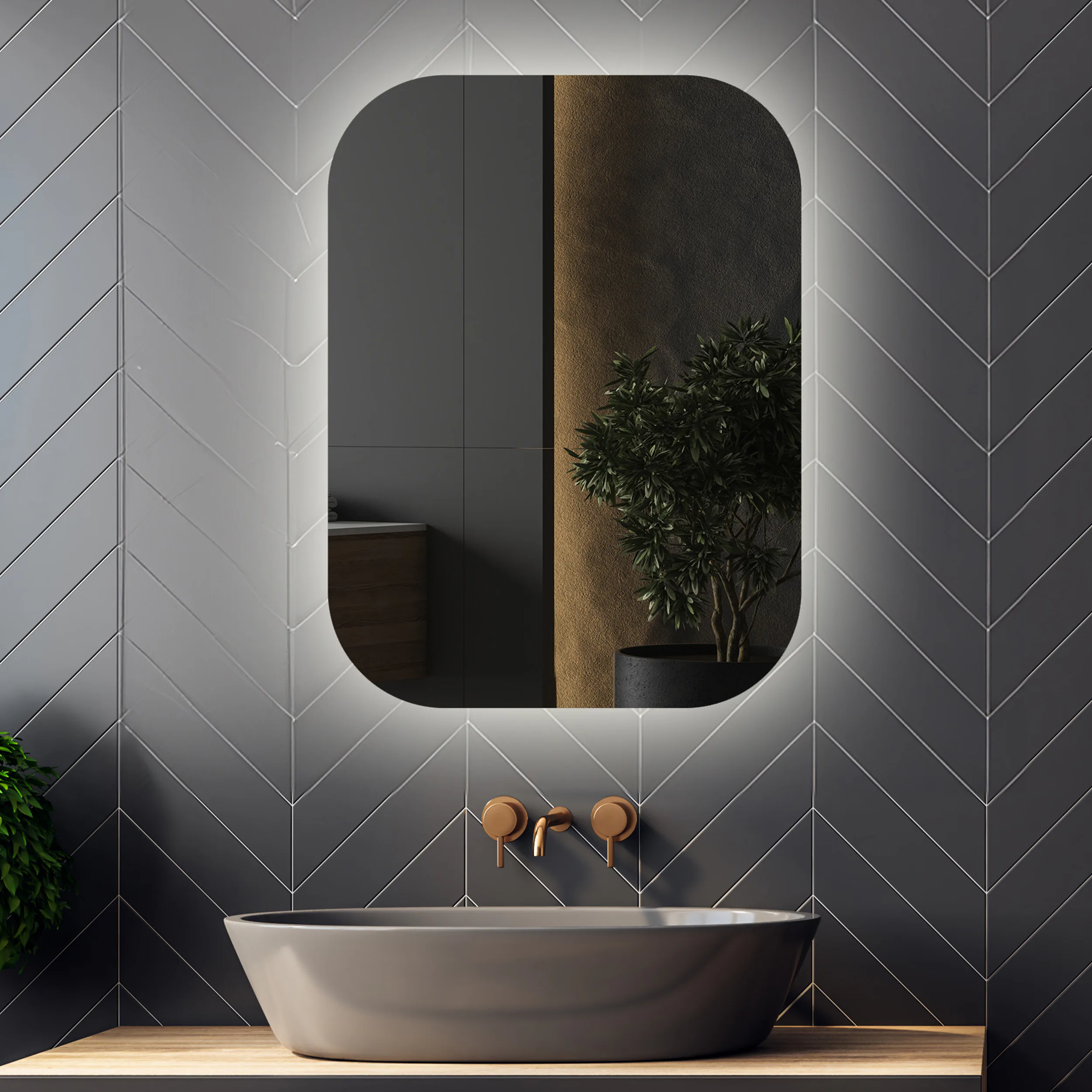 Spegel Vidi Liso med LED-belysning