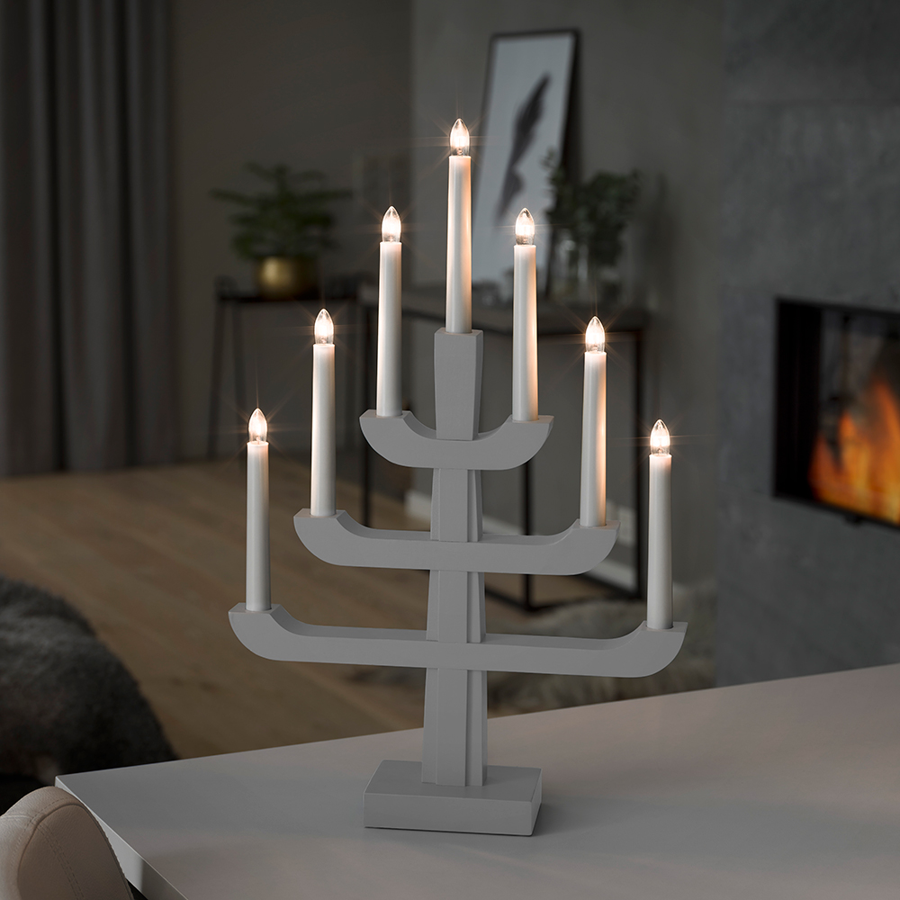 Ljusstake Konstsmide 7l Pa Fot H50 Gra 3586 310 Hos Badshop Se