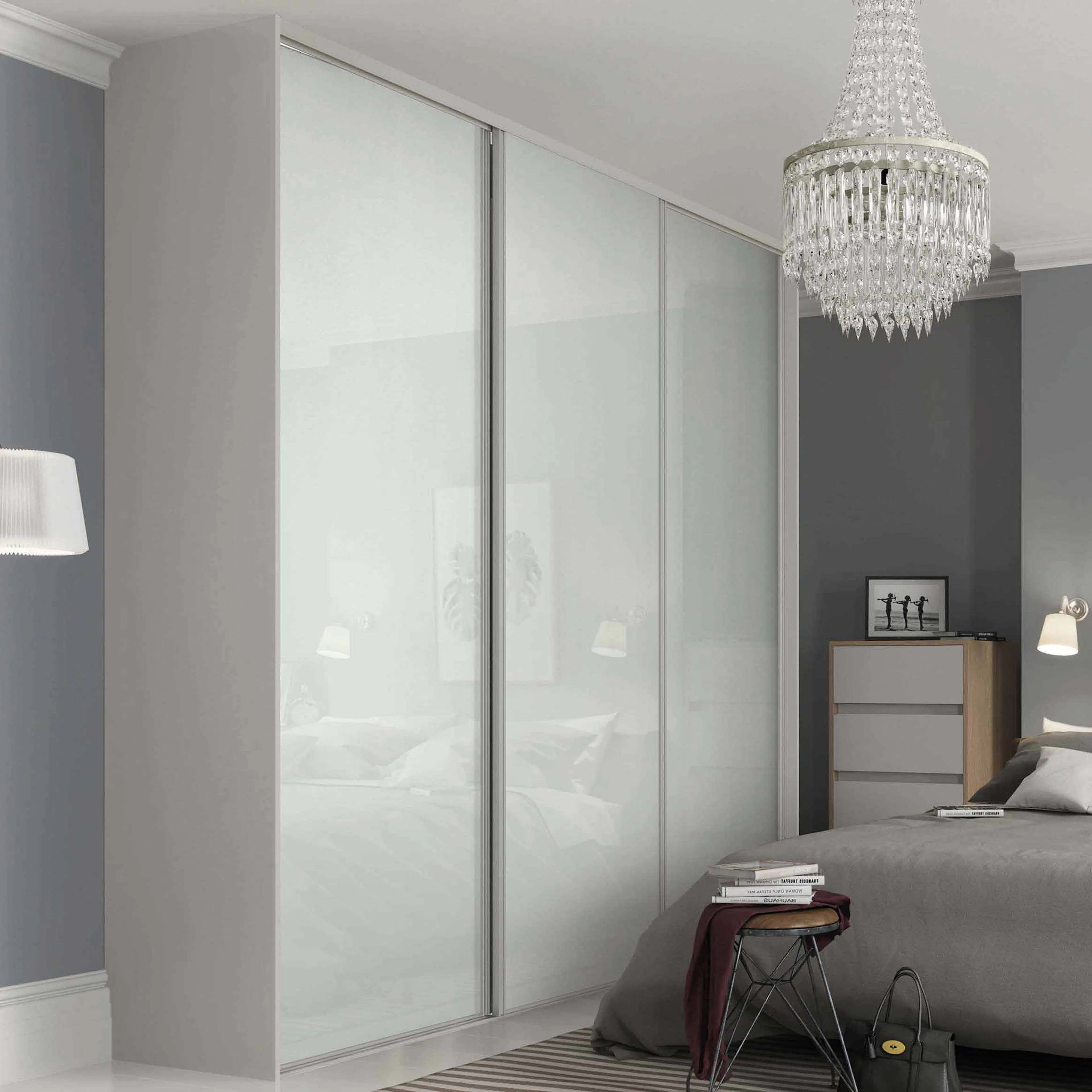 Skjutdörr Lundbergs Entry Vitt Glas