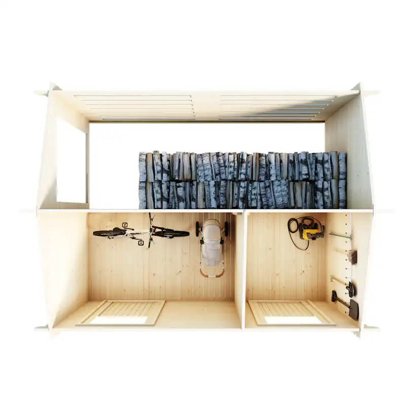 Friggebod Luoman Lillevilla 93-2 11,7 m² Byggsats Förråd i Trä med Sadeltak