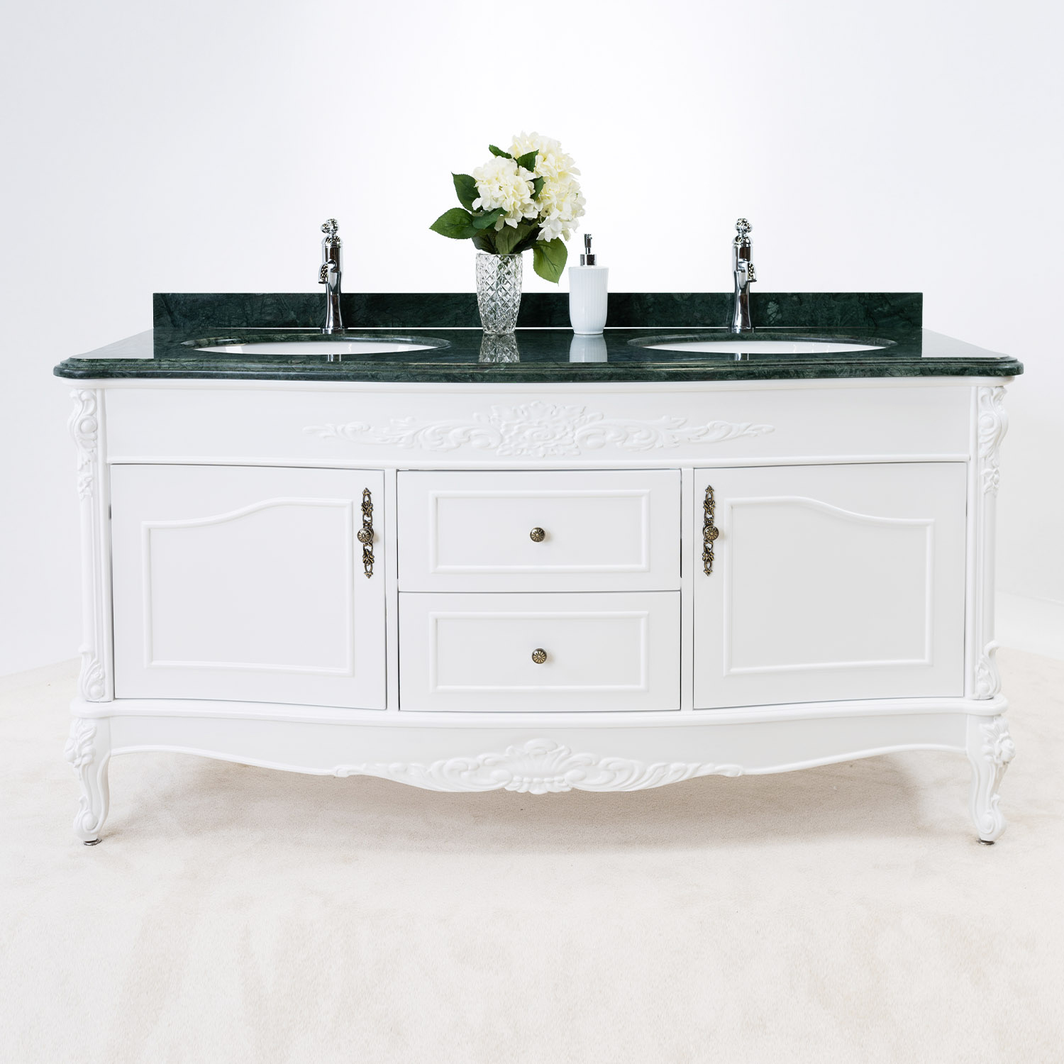 Tvättställsskåp Vesani Ottawa Dubbel Grön Marmor