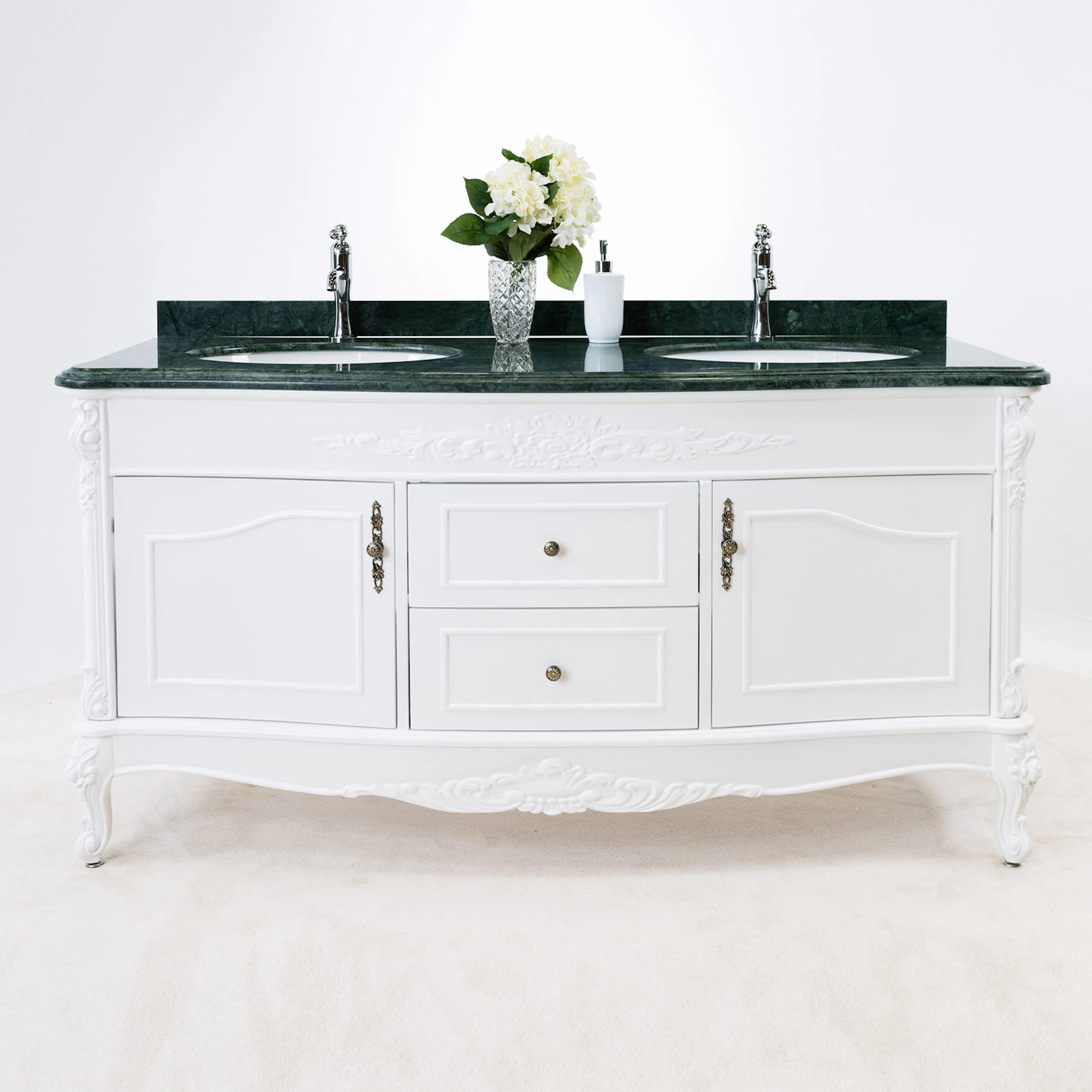 Tvättställsskåp Vesani Ottawa Dubbel Grön Marmor