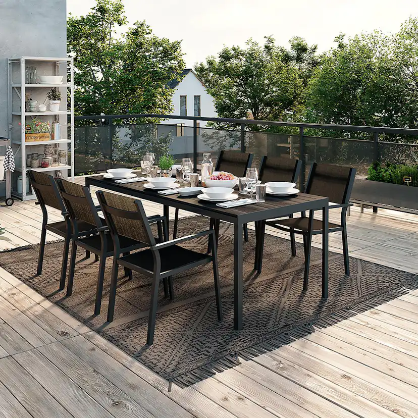 Matgrupp Comfort Garden Tunis med 6 Stolar