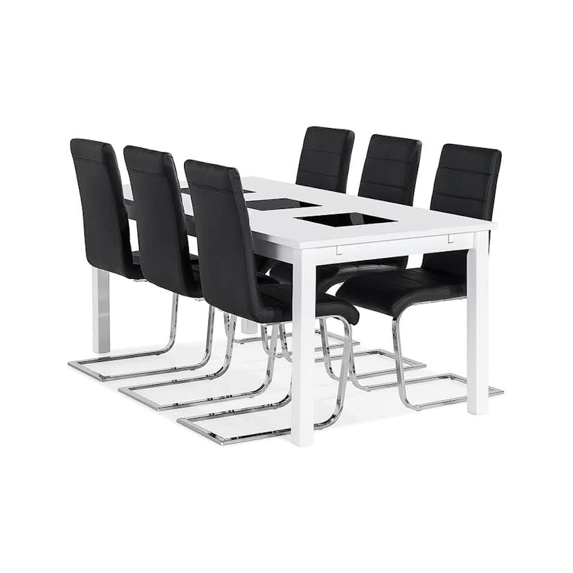 Matgrupp In Living Jasmin med 6 Cibus Stol In Livingar