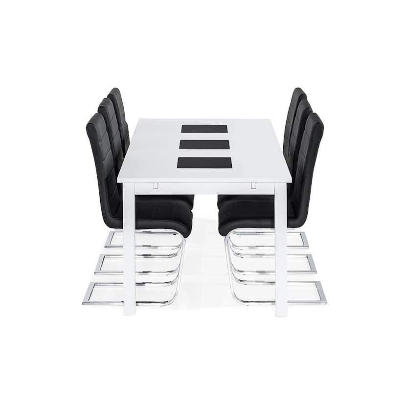 Matgrupp In Living Jasmin med 6 Cibus Stol In Livingar