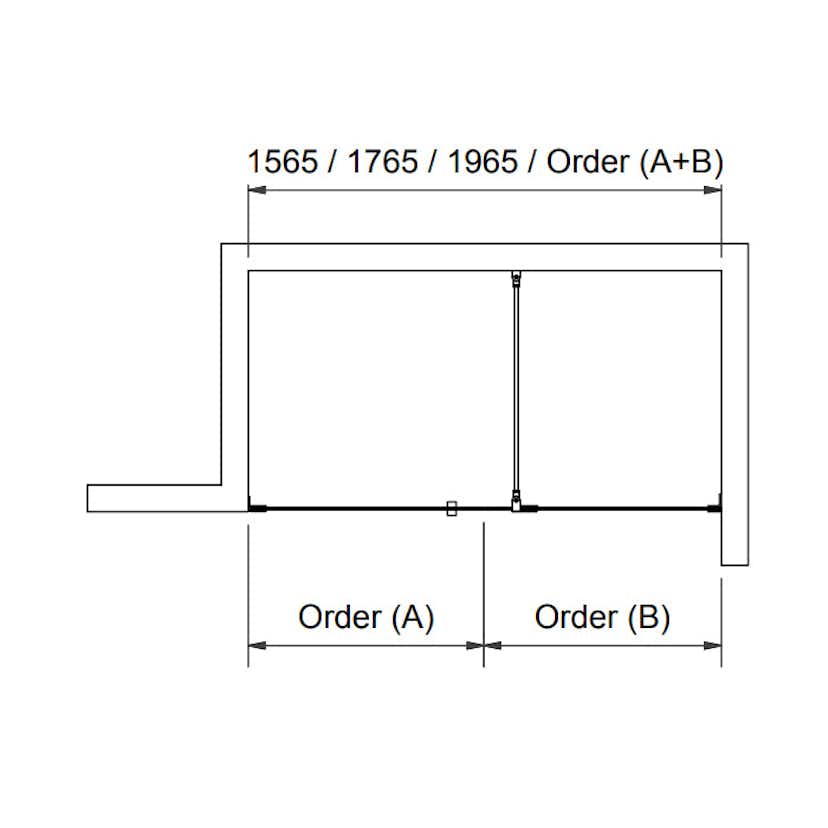 Duschdörr Svedbergs 180° Rista Rak/Fast Kombi