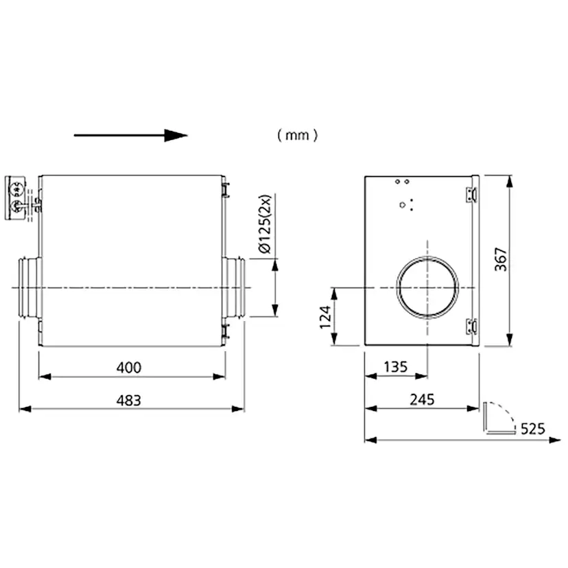 Kanalfläkt Östberg Ire 160 D1