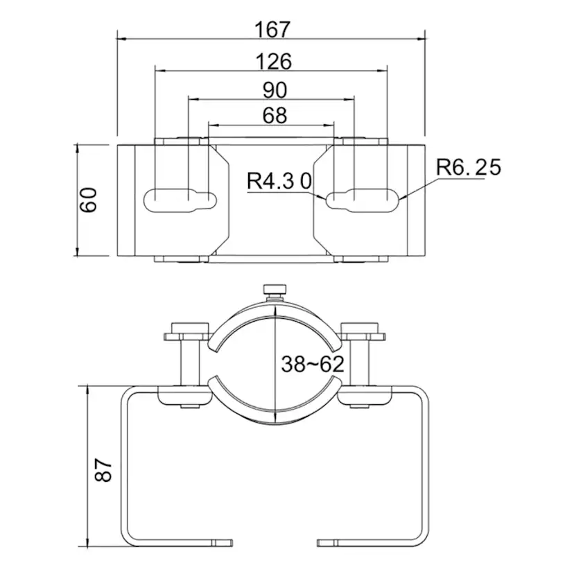Fäste Designlight för Stolpe 38-62 mm