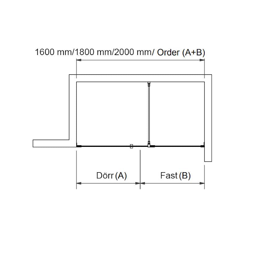 Duschdörr Svedbergs 180° Rak Kombi