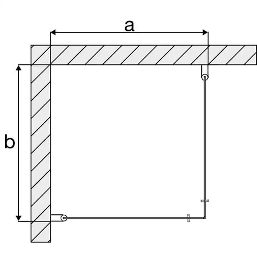 Duschdörr Arrow Door med Svarta Profiler