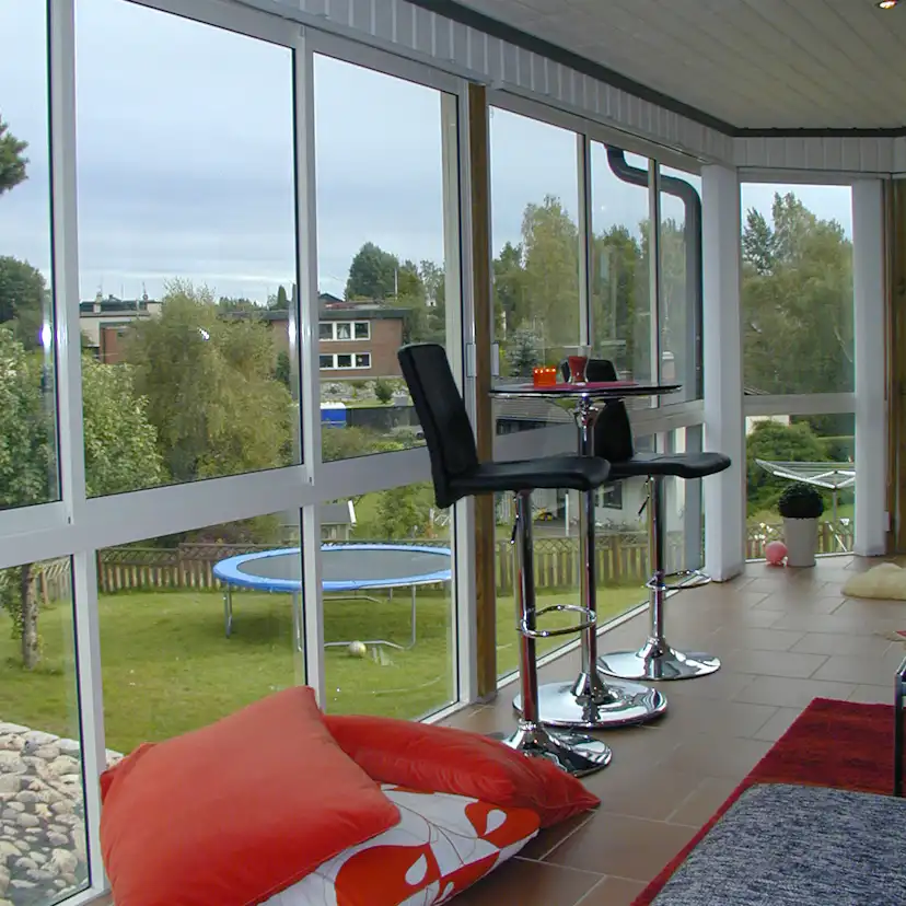 Skjutfönster med fast underdel Landskap Stadig Sommar 2-del