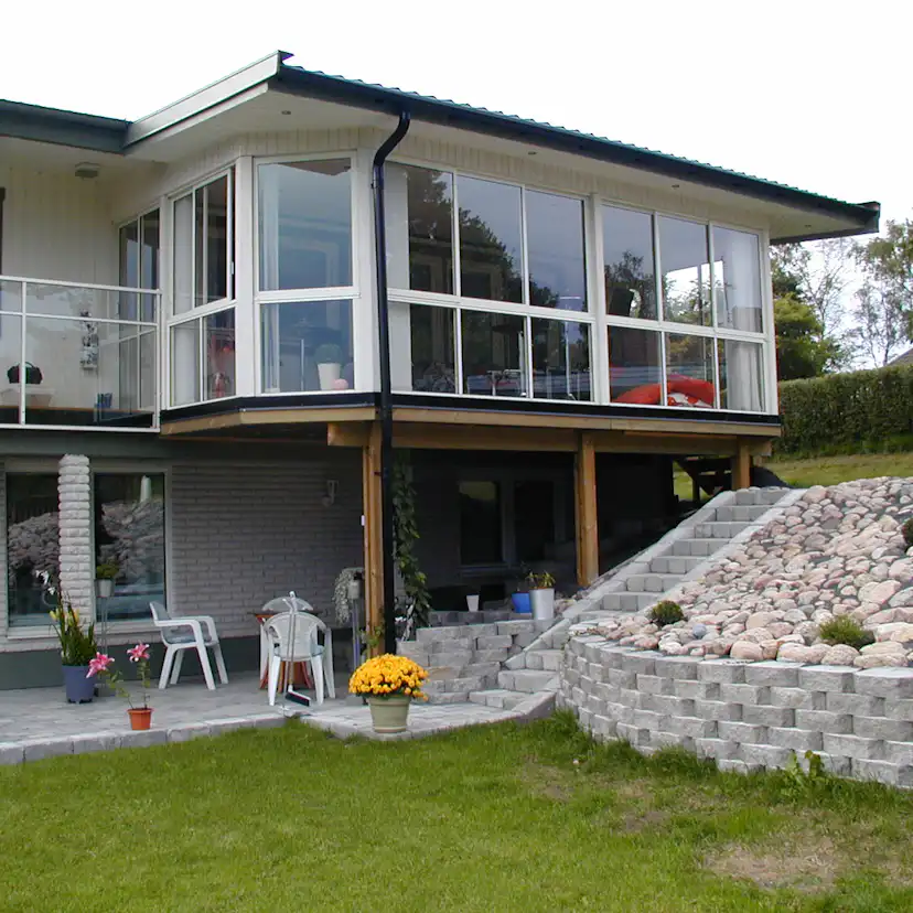 Skjutfönster med fast underdel Landskap Stadig Sommar 3-del