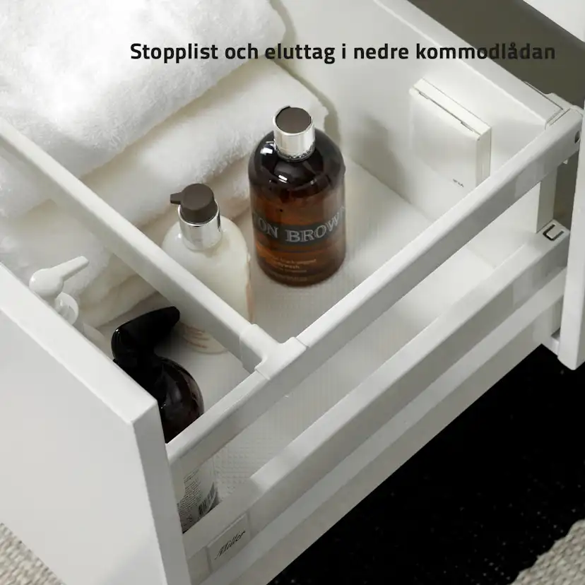 Möbelpaket Miller Badrum New York 1000 med Tvättställ och Rund Spegel