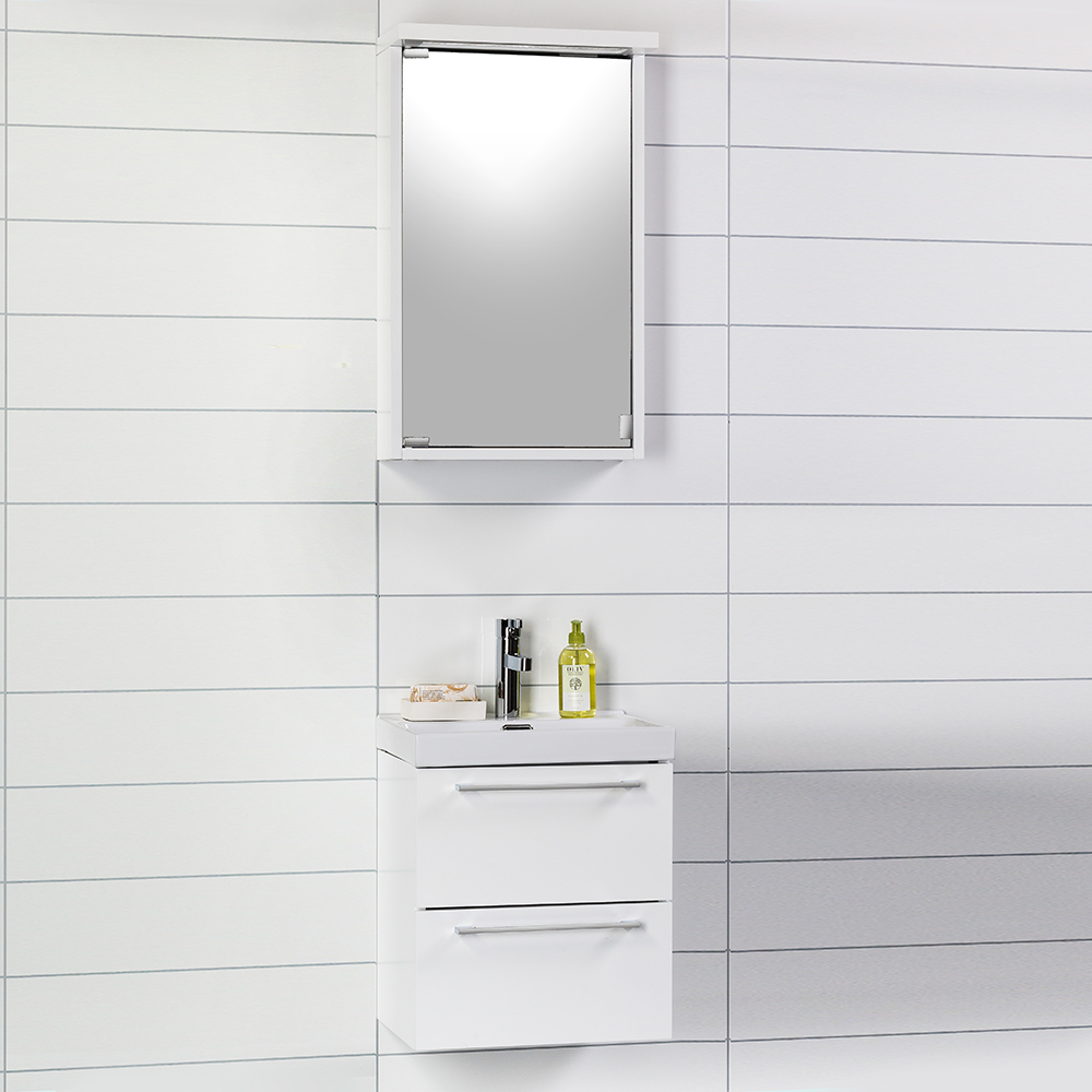 Möbelpaket Noro Day med Alva Spegelskåp Matt Vit