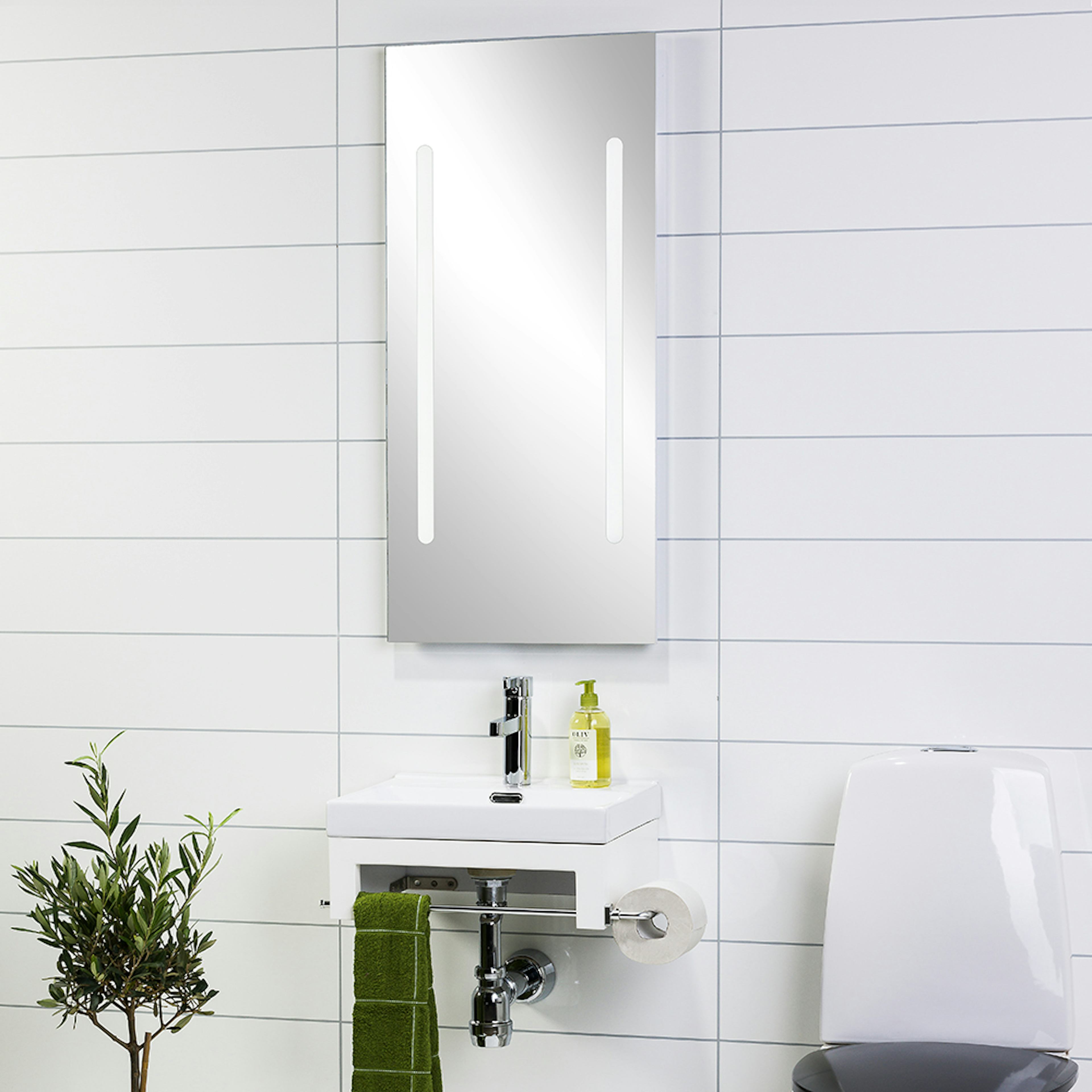 Möbelpaket Noro Touch med Sky Spegel Matt Vit