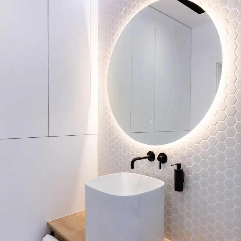 Spegel Vidi Moon Rund med LED-belysning