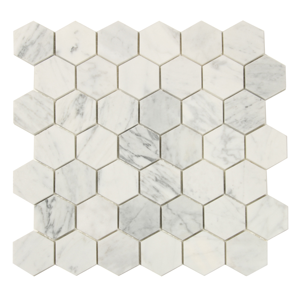 Mosaik Bathlife Carrara Hexagon White 4,8x4,8 cm