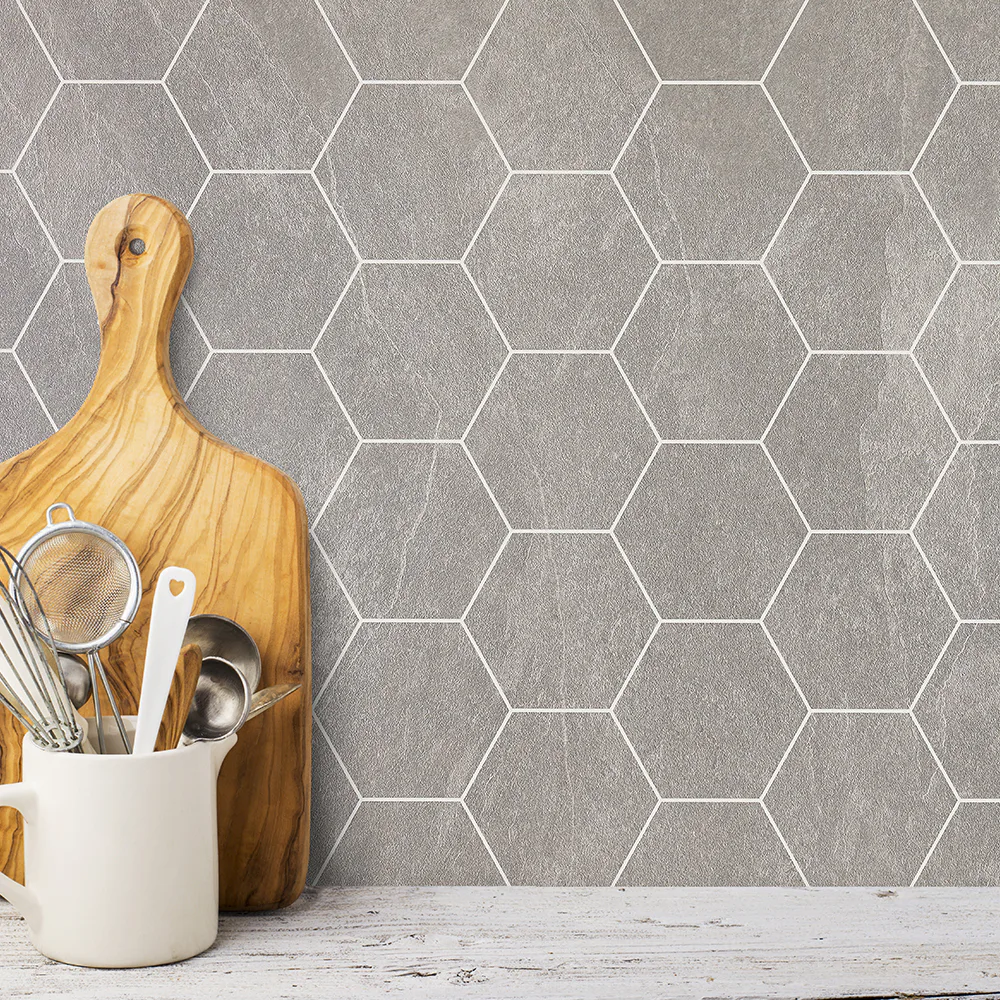 Väggskiva BerryAlloc Kitchen Wall Skiffer Nat Hexagon