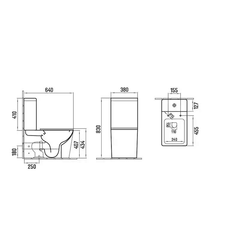 Toalettstol NOURK Moon Golvstående Rimfree