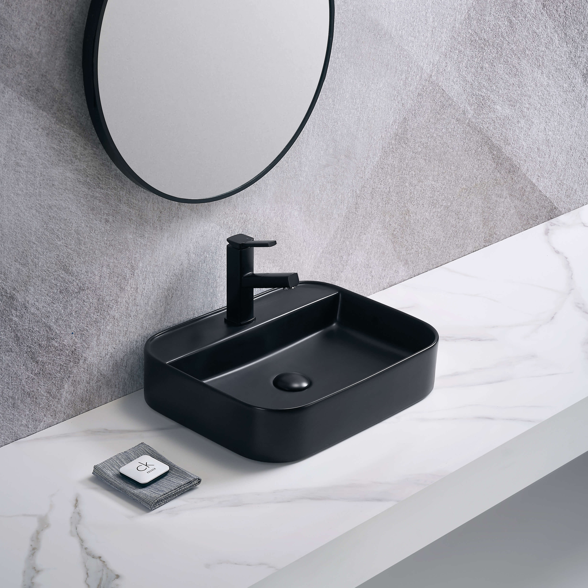 Tvättställ NOURK Rektangulärt Vägghängt/Ovanpåliggande