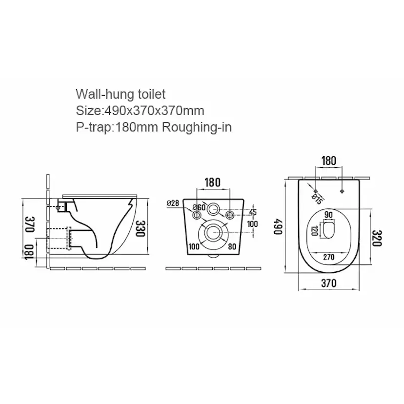 Vägghängd Toalettstol NOURK Oceana Rimfree