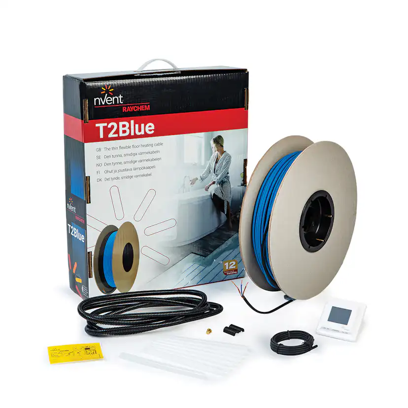 Golvvärmekabel Raychem T2Blå-20 med SENZ WIFI-termostat