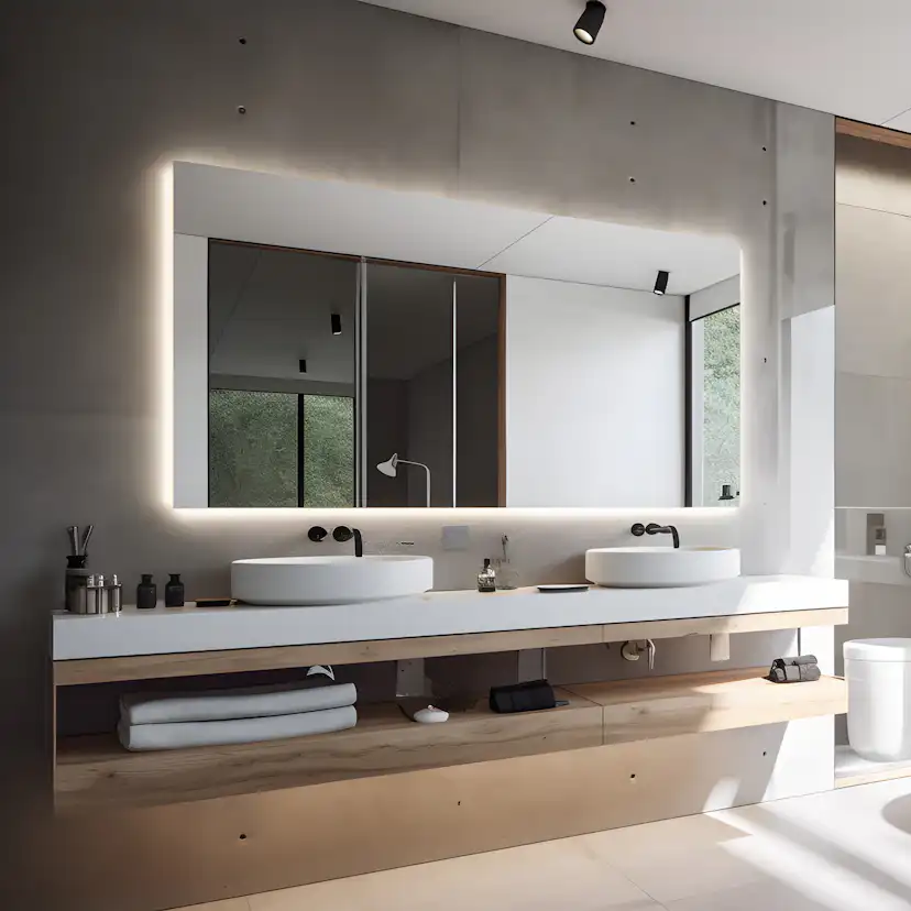 Spegel Vidi Oblong med LED-belysning