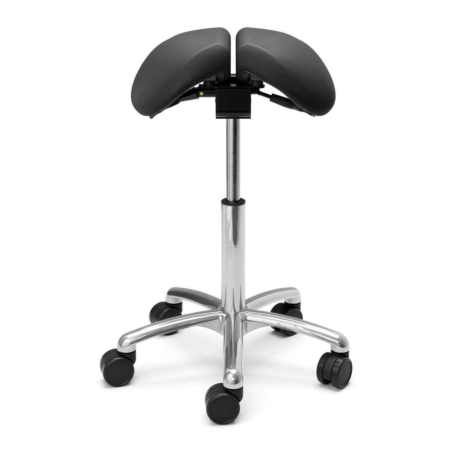 Sadelstol Lanab Group Polo Split Höj- & Sänkbar Tvådelad Stol i Svart Konstläder