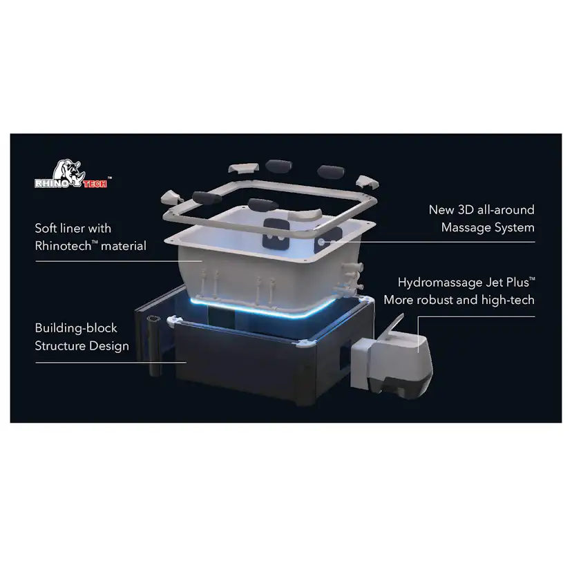 Utespa Mspa Frame Oslo 120 Jets Utomhus Spabad för 4 Personer med LED-Belysning