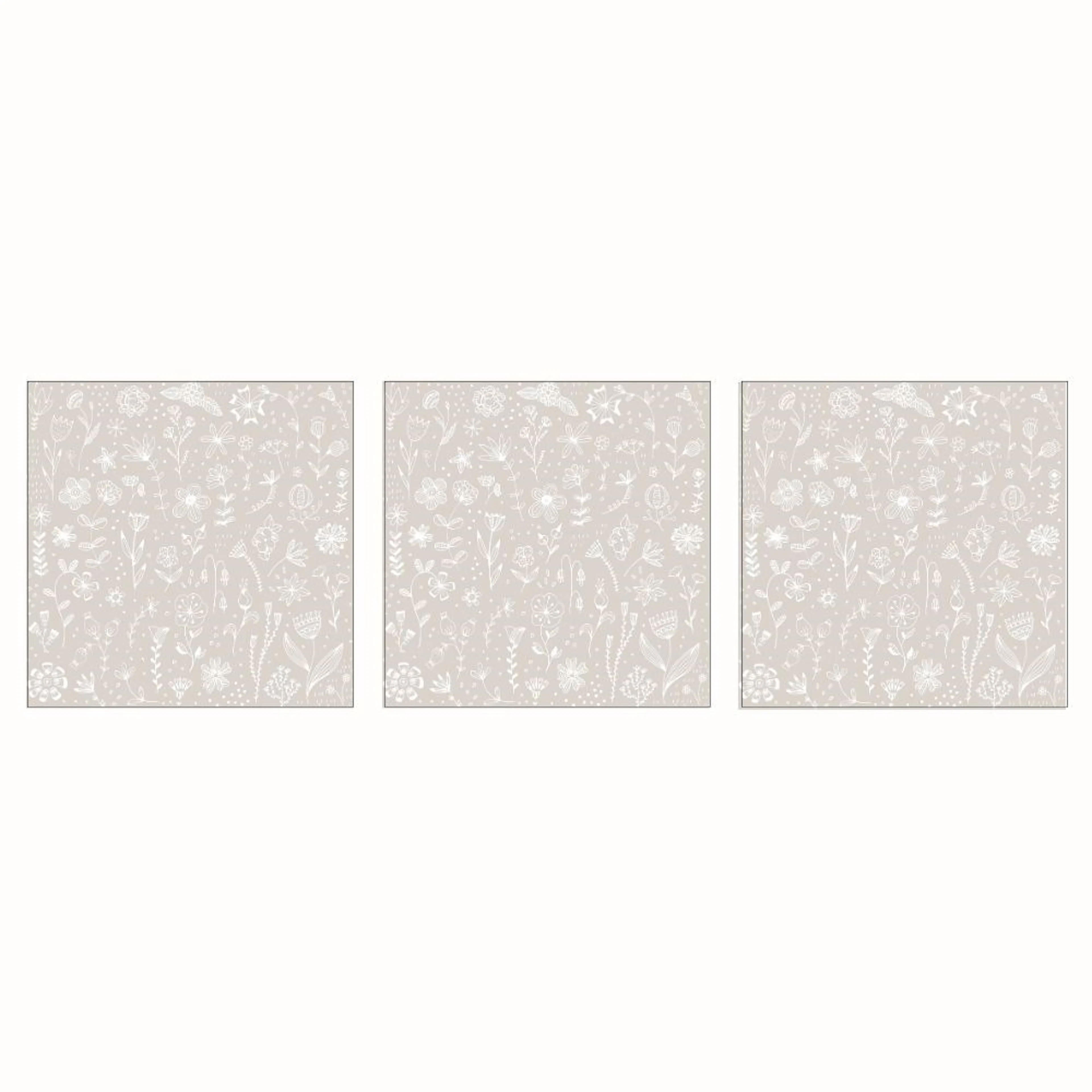 Servett Paperproducts Design Pure Flower 33x33 cm Taupe 3 st 20-pack
