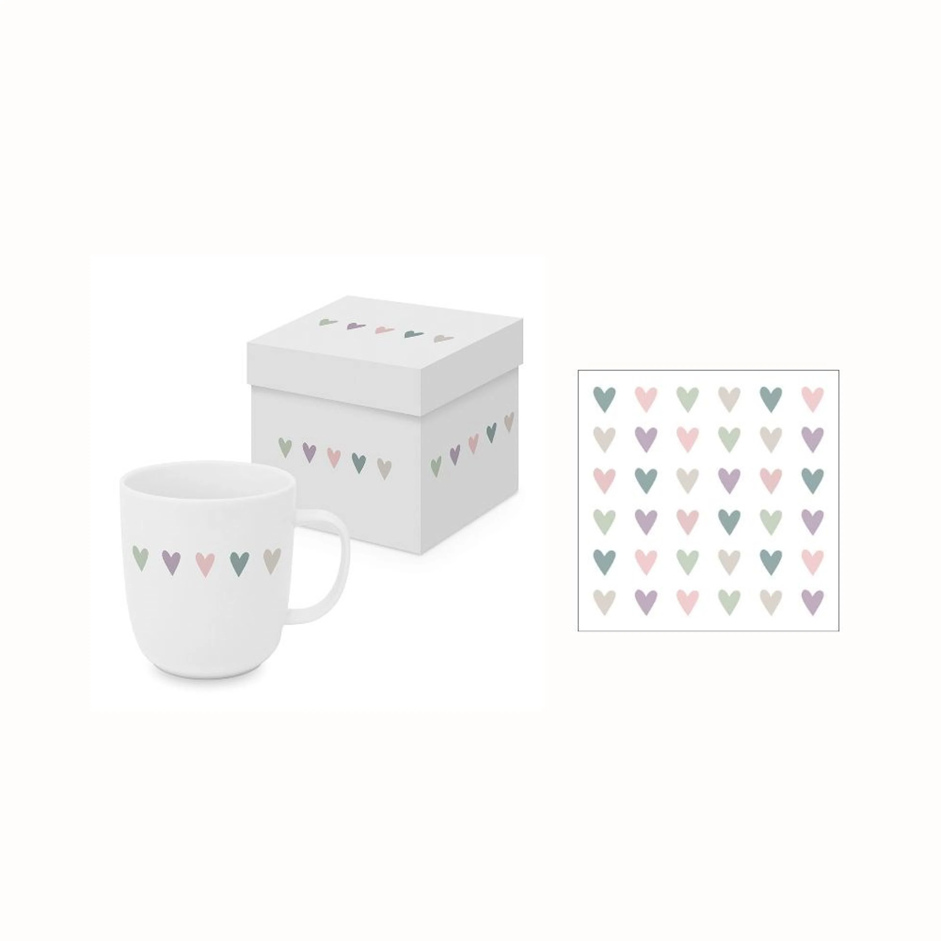 Gåvoset Paperproducts Design Heart Infusion Mugg 40 cl + Servett